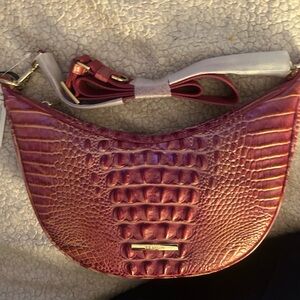 Brand new Brahmin Rouge Blush Crocodile-Embossed Shoulder Bag